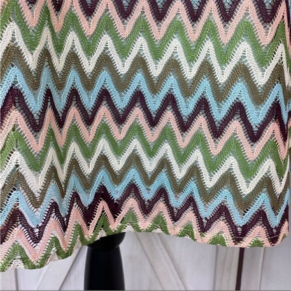 ModCloth Daytime Dazzler Chevron Stripe A Line Skirt Pastel Multicolor Medium - Picture 8 of 14